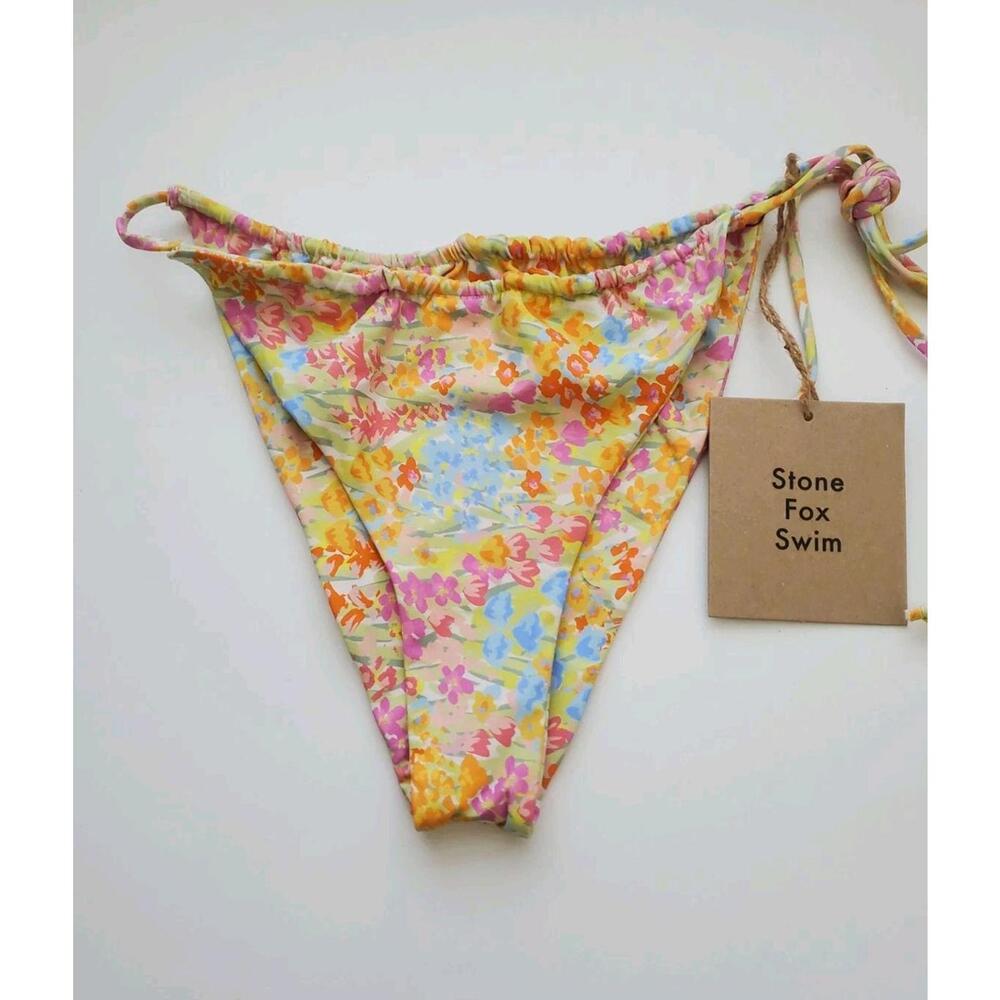 Stone Fox Swim River Bikini Bottoms Flower Fields XL Beach Poolside Vacation NWT
